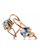 Vintage style Earrings Aquamarine Original Vintage 14K Rose Gold vec053r